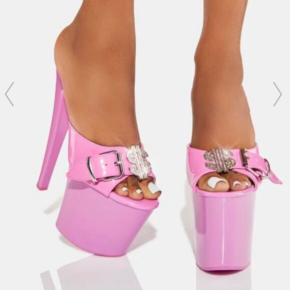 YRU Hustler Xtra Pink Barbie Platform Heels Size 9 - Picture 1 of 8